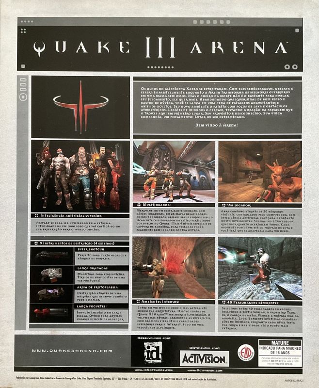 Back Cover for Quake III: Arena (Windows)