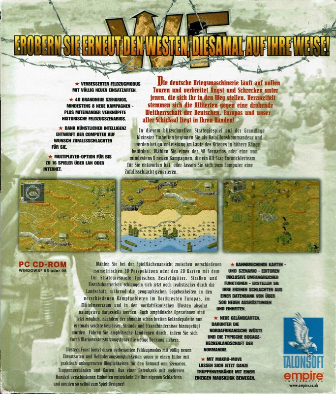 Back Cover for TalonSoft's West Front (Windows)