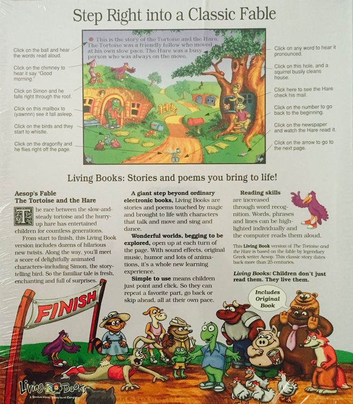 Back Cover for The Tortoise and the Hare (Macintosh and Windows 16-bit) (Hybrid Windows/Macintosh re-release)