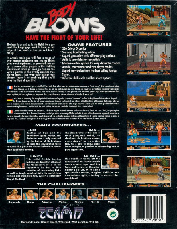 Back Cover for Body Blows (DOS)