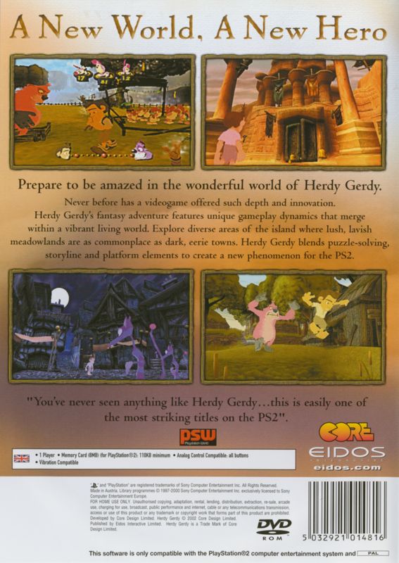 Back Cover for Herdy Gerdy (PlayStation 2)