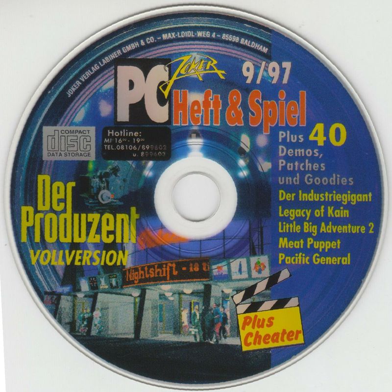 Media for Der Produzent: Die Welt des Films (DOS) (PC Joker Heft&Spiel covermount 09/1997)