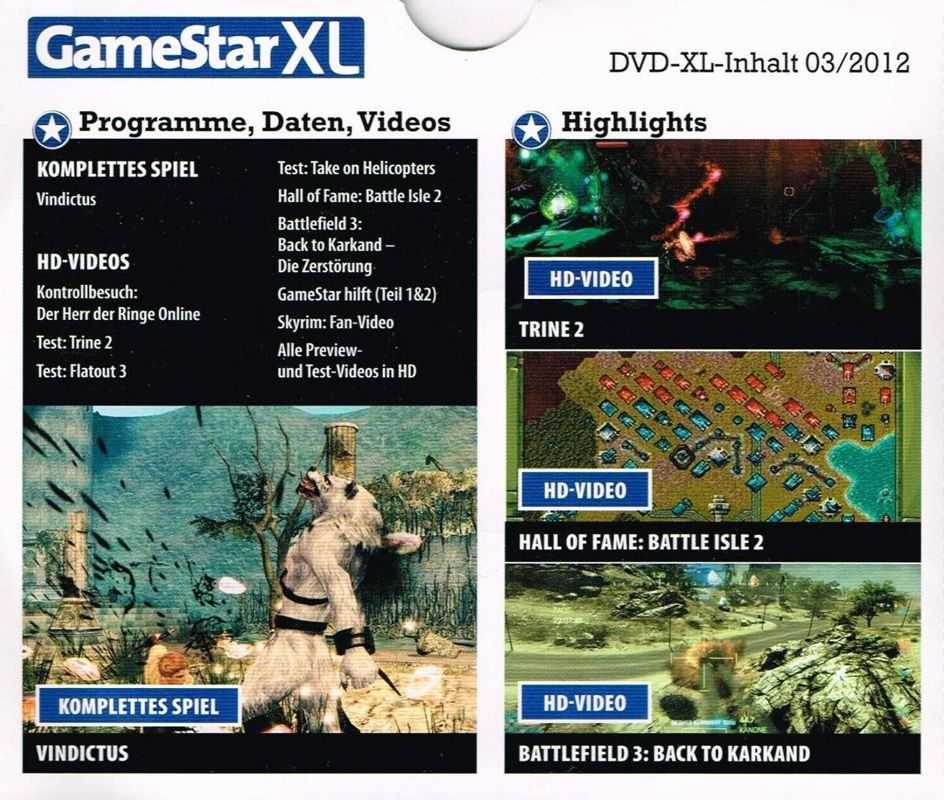 Other for Vindictus (Windows) (Gamestar (XL Edition) covermount 03/2012): Back Cover for Jewel Case