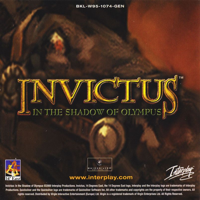 Other for Invictus: In the Shadow of Olympus (Windows): Jewel Case - Inlay