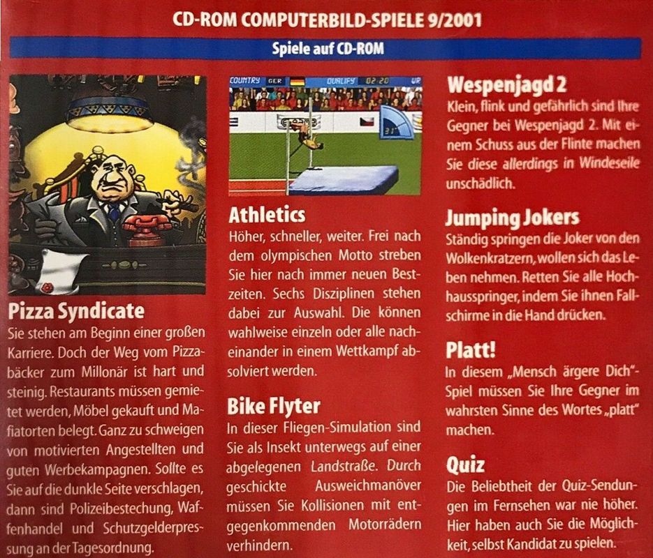 Other for Pizza $yndicate Mission CD: Mehr Biss (Windows) (Computer Bild Spiele 09/2001 covermount): Back Cover for Jewel Case