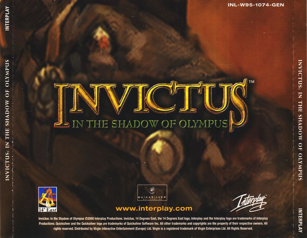 Other for Invictus: In the Shadow of Olympus (Windows): Jewel Case - Full Back Cover