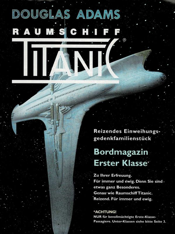 Extras for Starship Titanic (Windows) (Alternate release): Story - Front