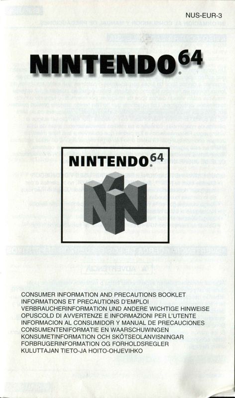 Reference Card for Knife Edge: Nose Gunner (Nintendo 64): Front