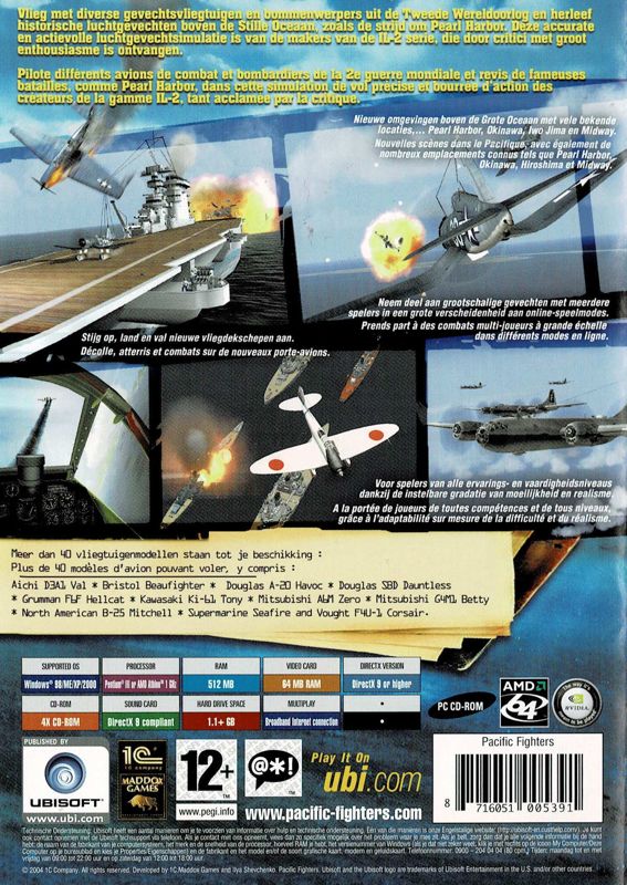 Back Cover for Pacific Fighters (Windows)