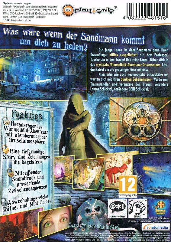 Back Cover for Dreamscapes: The Sandman (Windows) (play+smile release)