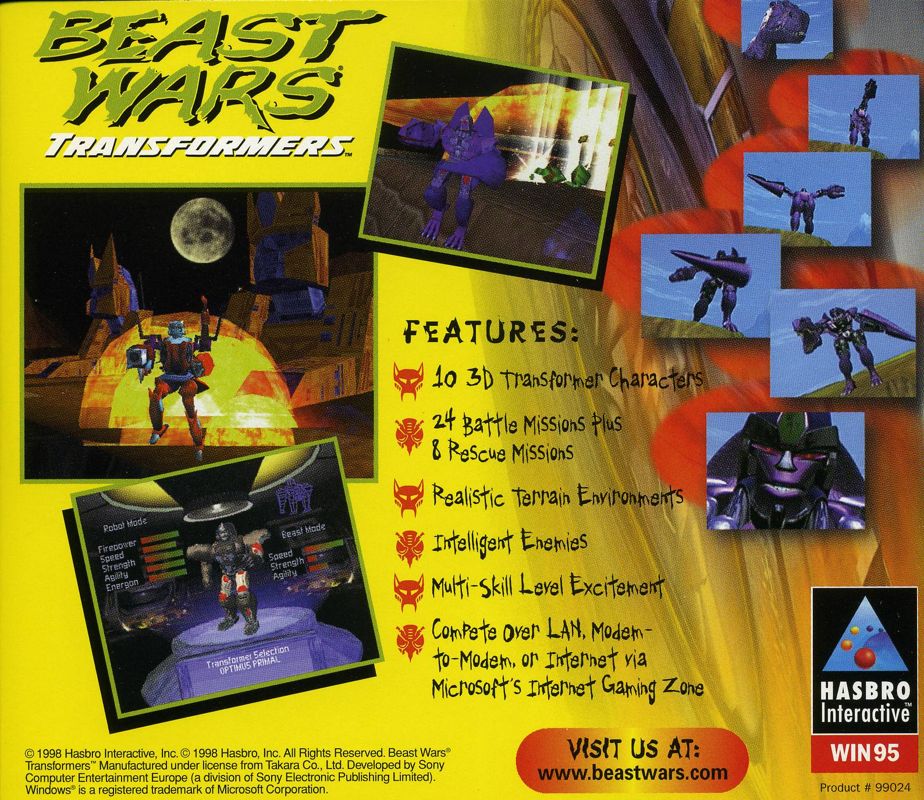 Other for Beast Wars: Transformers (Windows): Jewel Case - Back