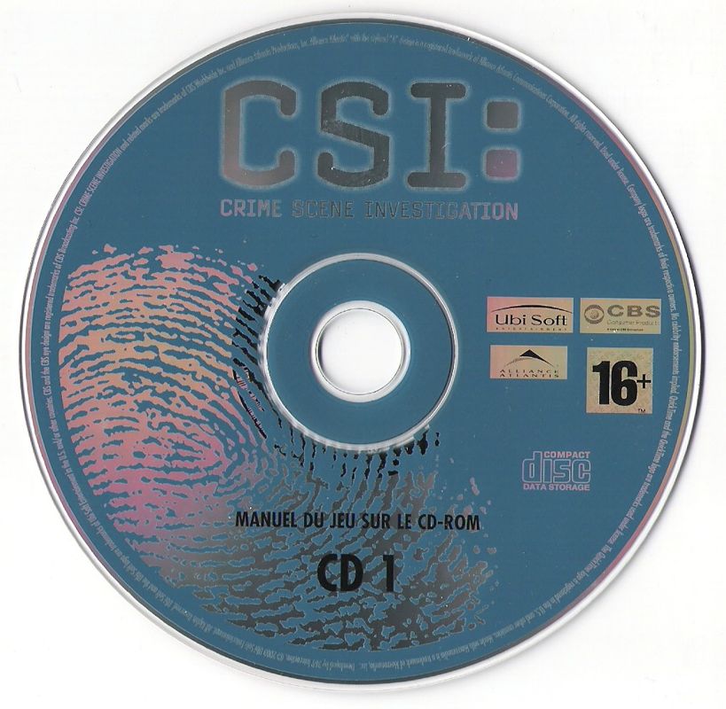 Media for CSI: Crime Scene Investigation (Windows) (Ubisoft eXclusive Collection release): Disc 1/3