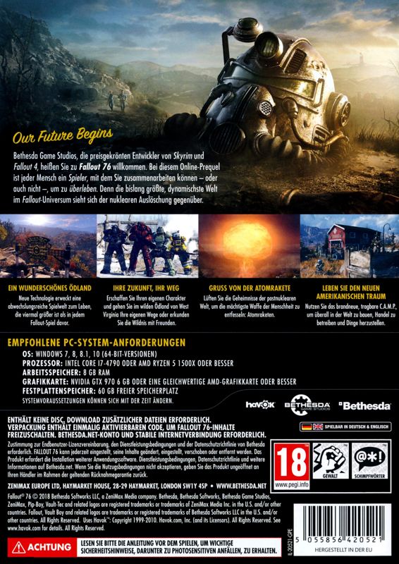 Other for Fallout 76 (Windows) (Re-release): Keep Case - Back