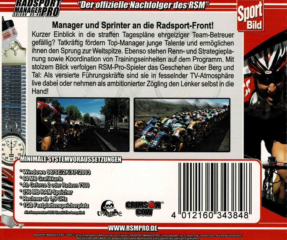 Back Cover for Pro Cycling Manager (Windows) (Software Pyramide release)