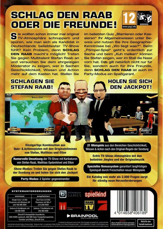 Back Cover for Schlag den Raab (Windows)