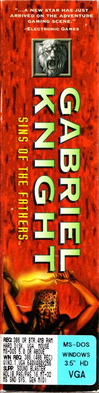 Spine/Sides for Gabriel Knight: Sins of the Fathers (DOS and Windows 16-bit) (3.5" VGA Version): Left