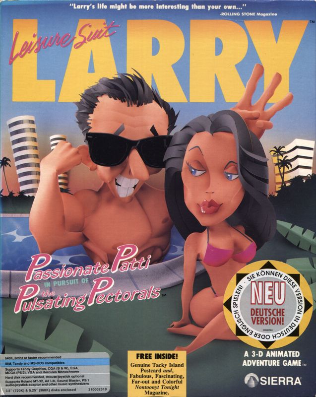 Front Cover for Leisure Suit Larry III: Passionate Patti in Pursuit of the Pulsating Pectorals (DOS)