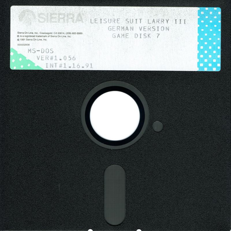 Media for Leisure Suit Larry III: Passionate Patti in Pursuit of the Pulsating Pectorals (DOS): 5.25'' Disk 7