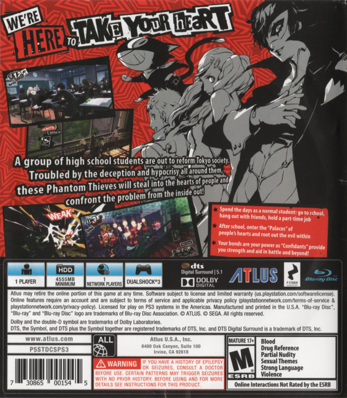 Front Cover for Persona 5 (PlayStation 3)