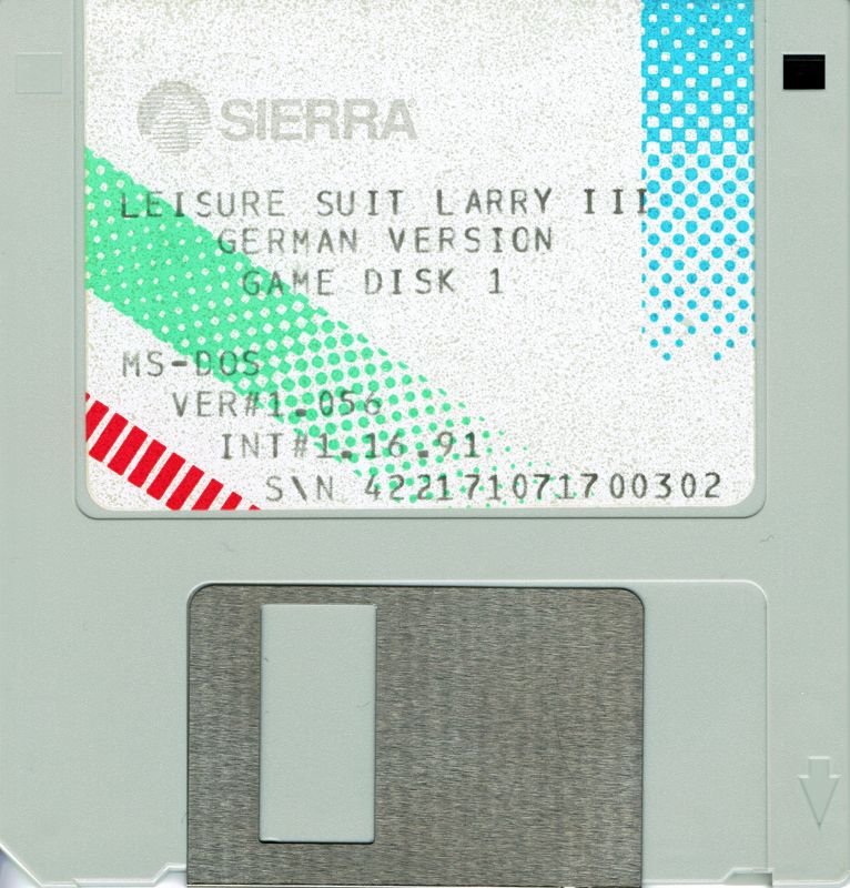 Media for Leisure Suit Larry III: Passionate Patti in Pursuit of the Pulsating Pectorals (DOS): 3.5'' Disk 1