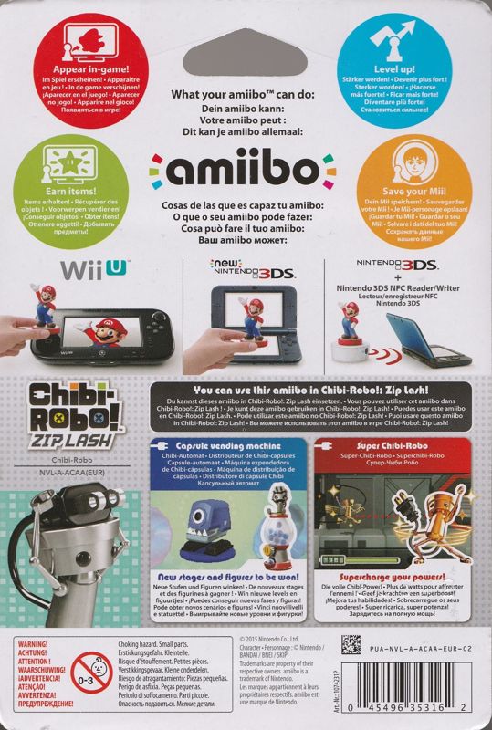 Extras for Chibi-Robo! Zip Lash (Amiibo Bundle) (Nintendo 3DS): Chibi-Robo Amiibo - Back