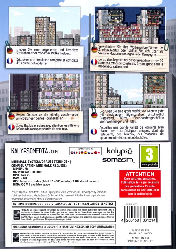 Back Cover for Project Highrise: Architect's Edition (Macintosh and Windows)