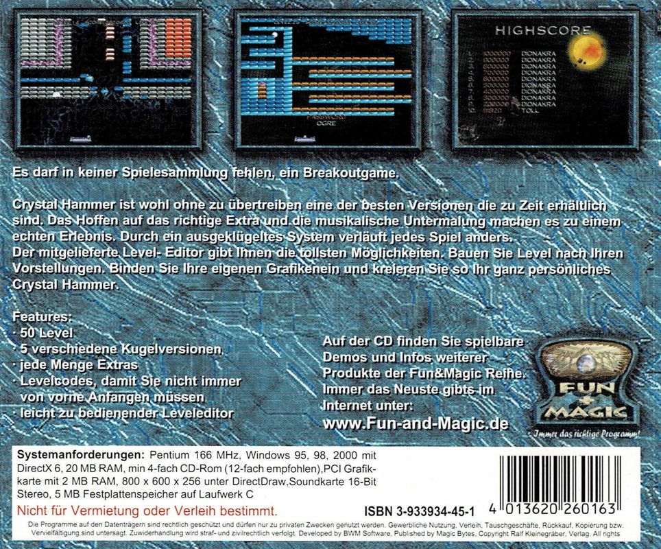 Back Cover for Crystal Hammer (Windows)