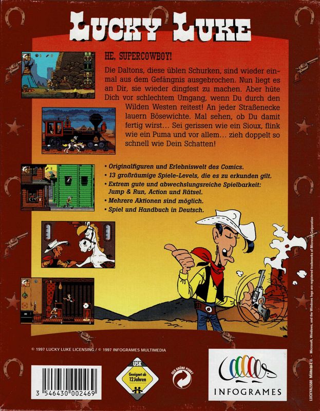 Back Cover for Lucky Luke (DOS and Windows)