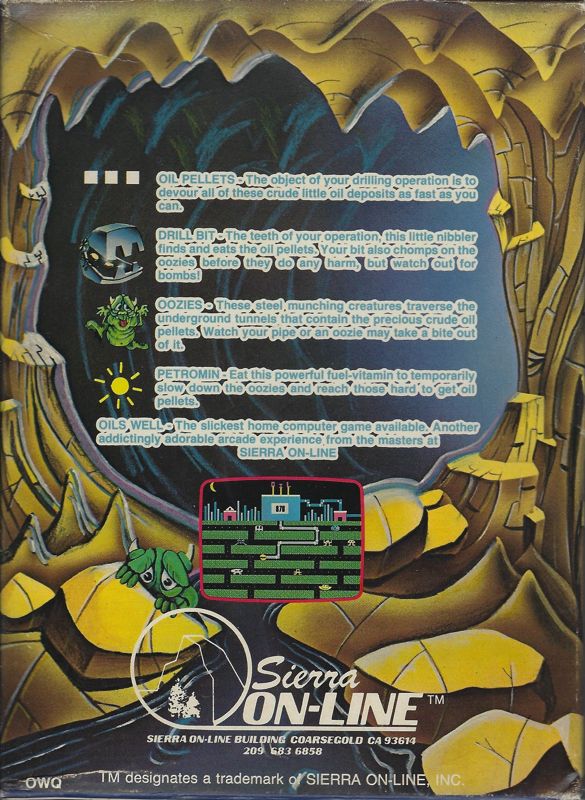 Back Cover for Oil's Well (Commodore 64) (Disk version)