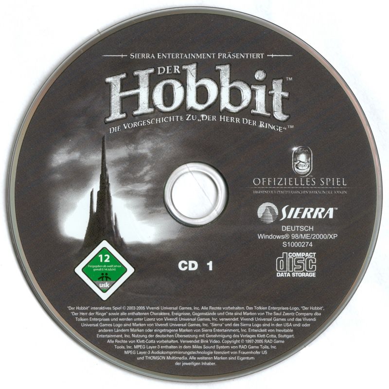 Media for The Hobbit (Windows) (Software Pyramide release): Disc 1/2