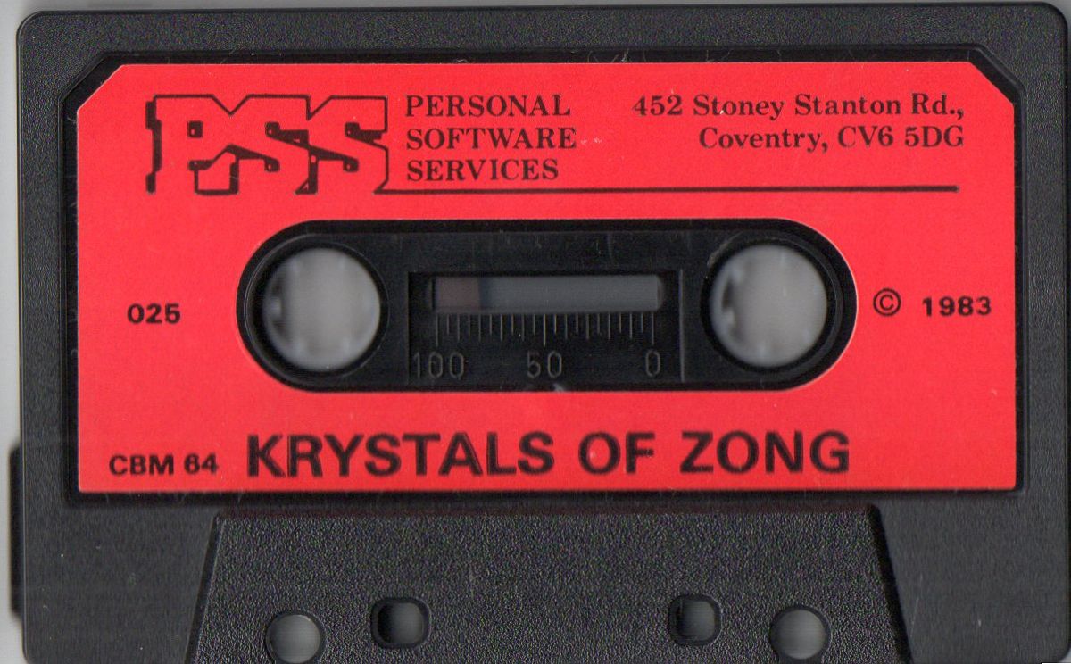 Media for Krystals of Zong (Commodore 64)