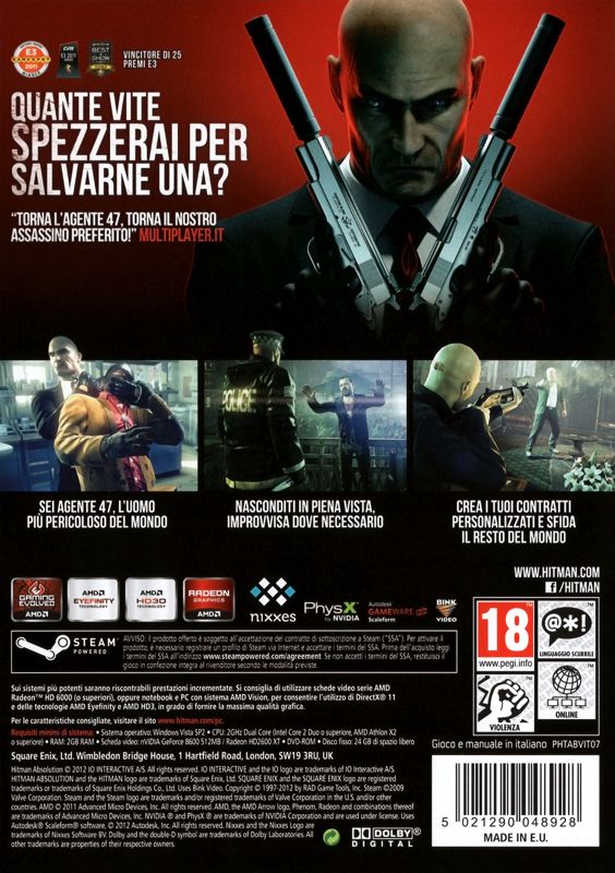 Back Cover for Hitman: Absolution (Windows)
