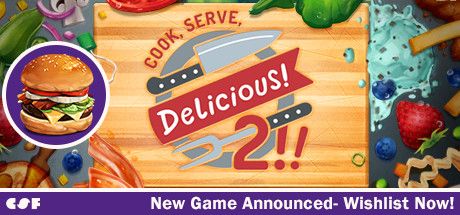 Front Cover for Cook, Serve, Delicious! 2!! (Linux and Macintosh and Windows) (Steam release): New game announcement version