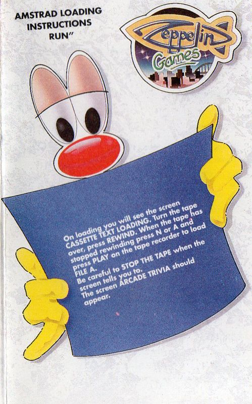 Inside Cover for Arcade Trivia Quiz (Amstrad CPC)