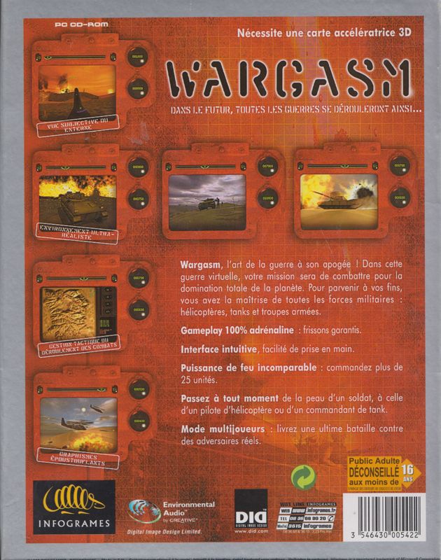 Back Cover for Wargasm (Windows) (Best of Infogrames release)