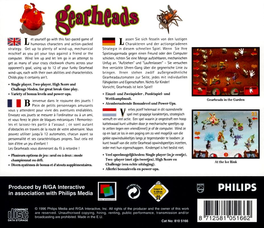 Other for Gearheads (Macintosh and Windows and Windows 3.x): Jewel Case - Back