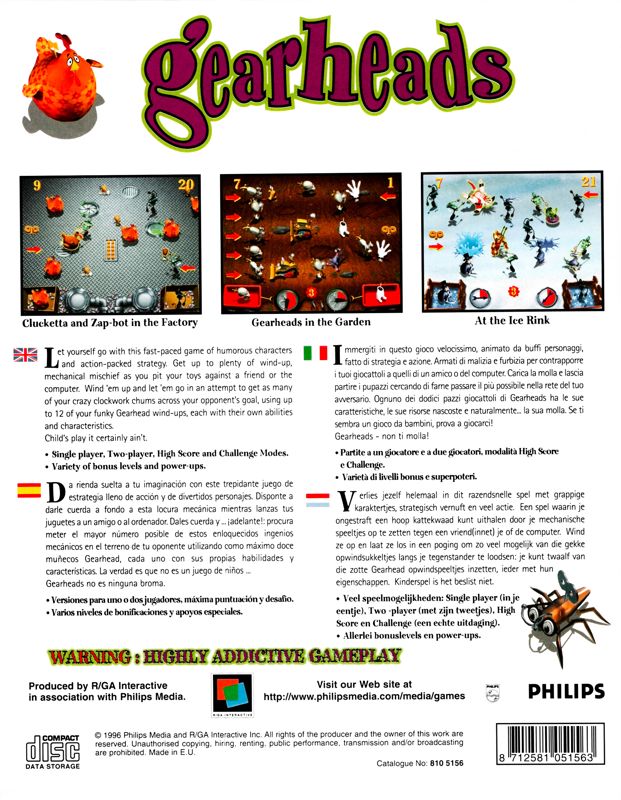 Back Cover for Gearheads (Macintosh and Windows and Windows 3.x)