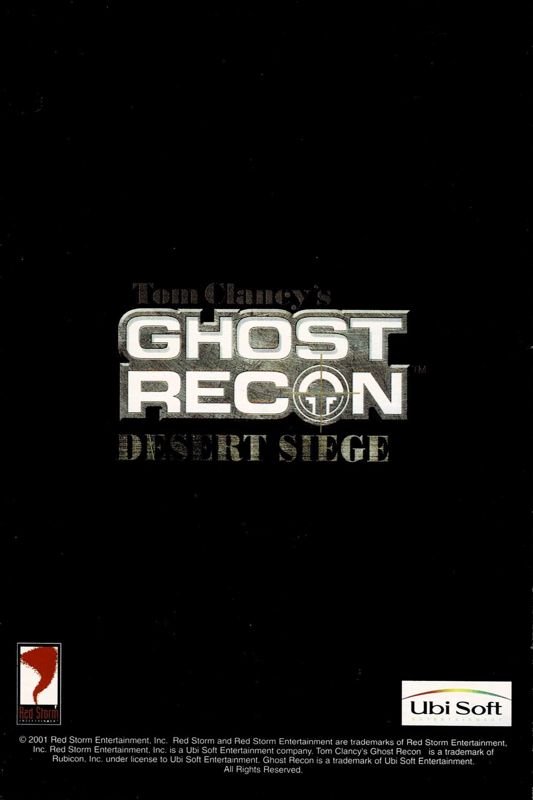 Manual for Tom Clancy's Ghost Recon: Game of the Year Pack (Windows): Tom Clancy's Ghost Recon: Desert Siege - Back