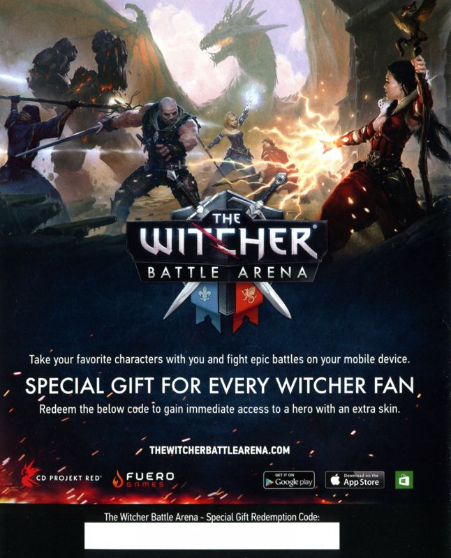 Other for The Witcher 3: Wild Hunt (PlayStation 4): DLC Code 1 (compendium booklet first page)