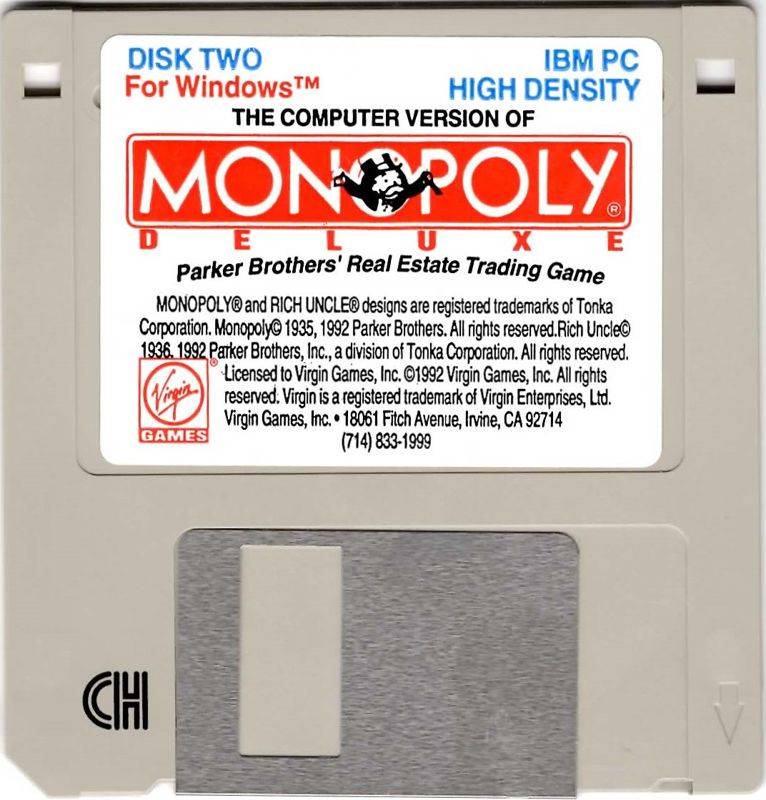 Media for Monopoly Deluxe (Windows 3.x): 3.5" Disk 2