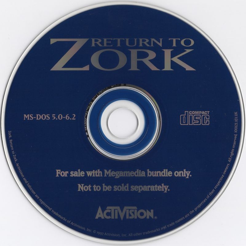 Media for Megapak 8 (DOS and Windows and Windows 3.x): Return to Zork Disc