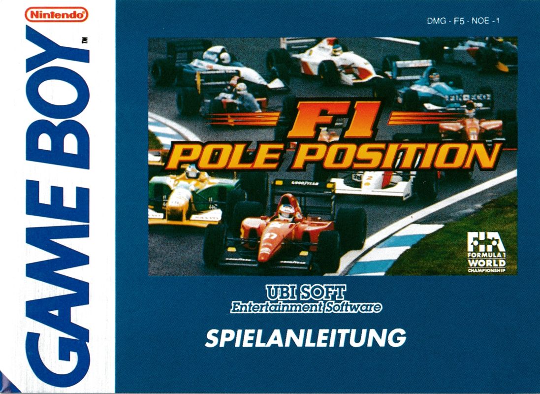 Manual for F1 Pole Position (Game Boy): Front