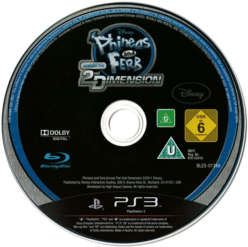 Media for Phineas and Ferb: Across the 2nd Dimension (PlayStation 3)