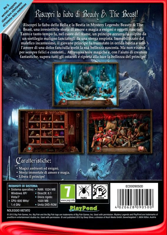 Back Cover for Mystery Legends: Beauty & The Beast (Windows)