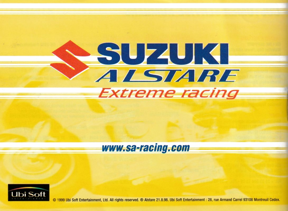 Manual for Suzuki Alstare Extreme Racing (Game Boy Color): Back