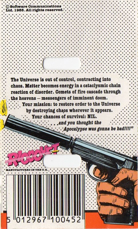 Back Cover for Crazy Comets (Commodore 64) (Ricochet! budget release)
