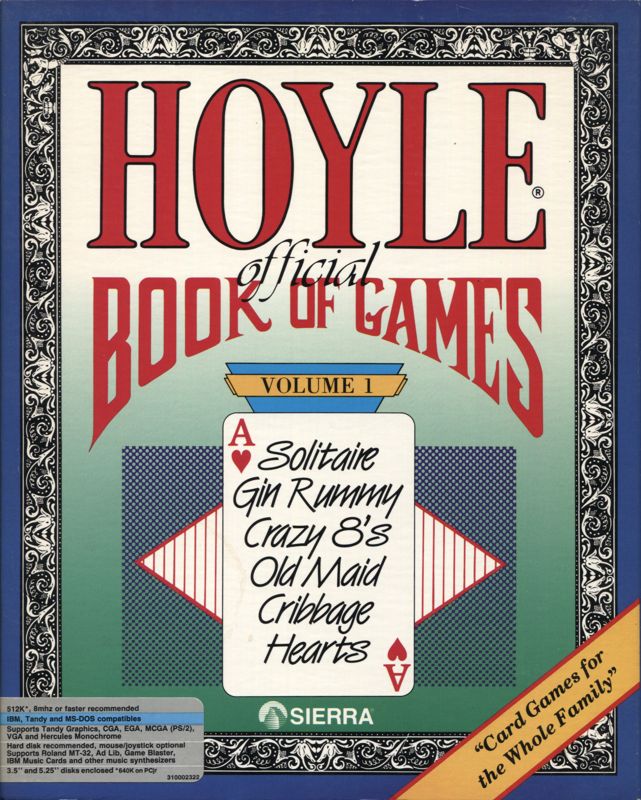 Front Cover for Hoyle: Official Book of Games - Volume 1 (DOS) (Dual media release (Version 1.000.104, alternate system requirements label and date))