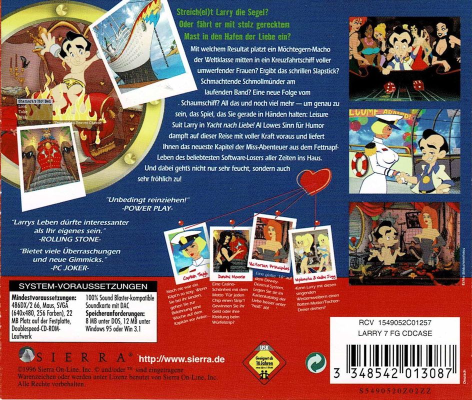 Other for Leisure Suit Larry: Ultimate Pleasure Pack (DOS and Windows and Windows 3.x) (Re-release): Jewel Case - Leisure Suit Larry VII - Back