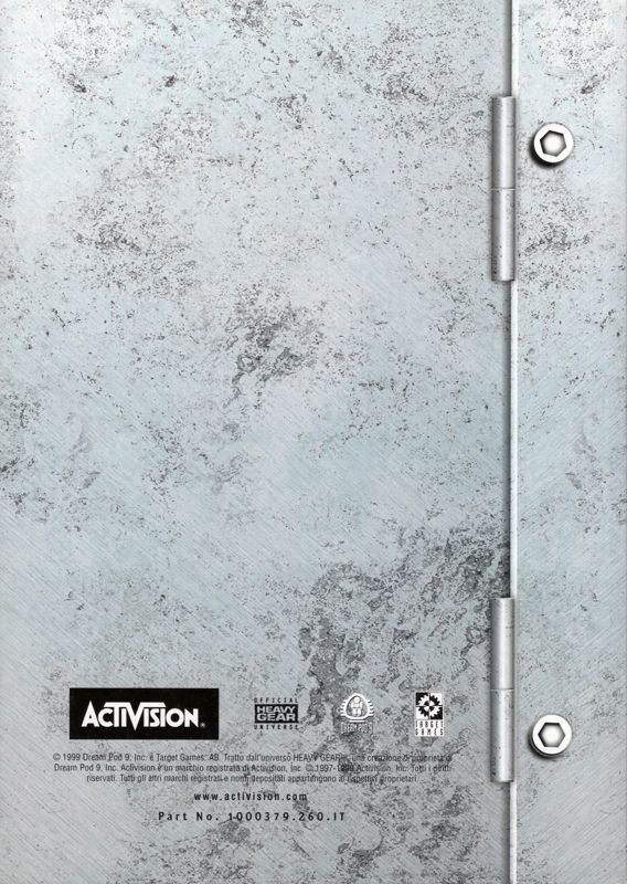 Manual for Heavy Gear II (Windows): Back