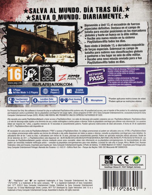 Back Cover for Unit 13 (PS Vita)